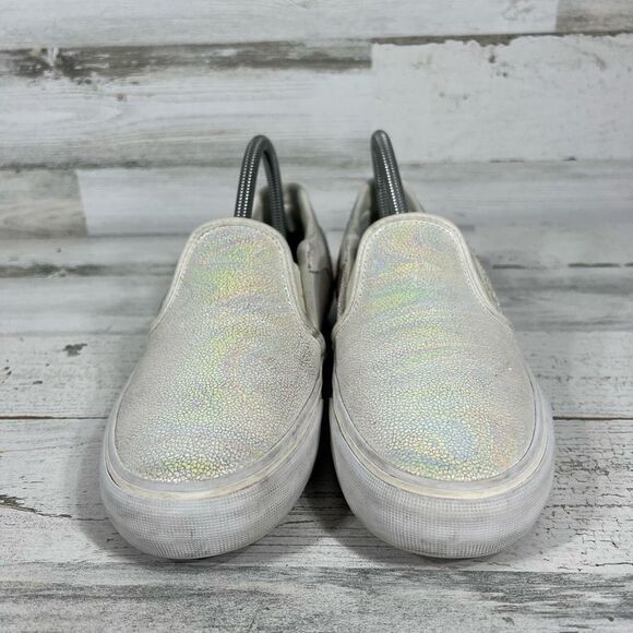 Vans Womens Iridescent Asher Deluxe Comfort Slip-On Flats‎ Shoes White Size 7.5 - Picture 4 of 8